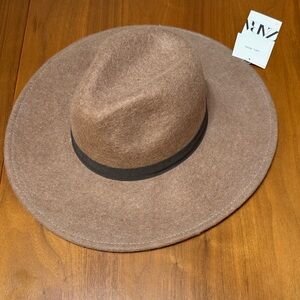 Zara Brown Wide-Brim Hat